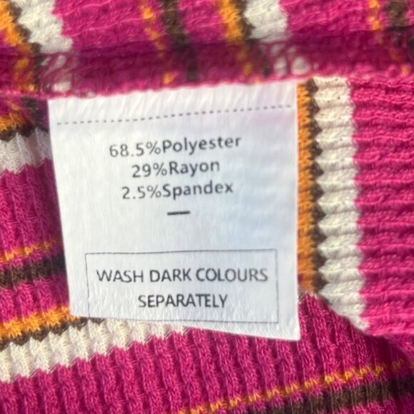 Wiholl Striped Collared Polo Shirt Womens Large Pink New - Picture 7 of 10